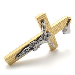Jesus Gold Titanium Cross Pendant