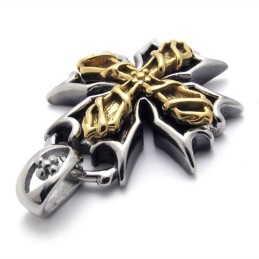Gold Cross Accent Titanium Pendant