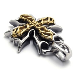 Gold Cross Accent Titanium Pendant