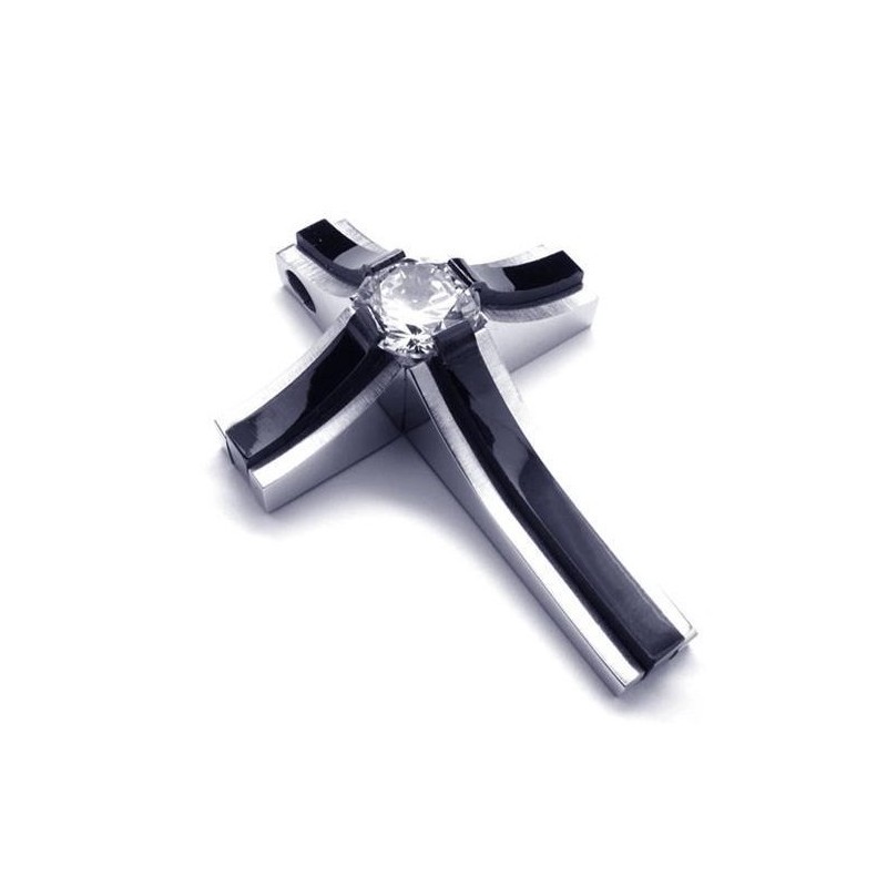 Man 2 Layer Cross Pure Titanium Pendant-Free Chain Man 2 Layer Cross Pure Titanium Pendant-Free Chain