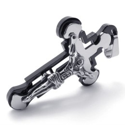 Jesus Black Titanium Cross Pendant