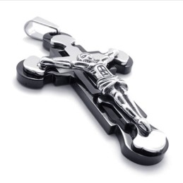 Jesus Black Titanium Cross Pendant