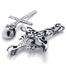 Cross Skull Titanium Pendant