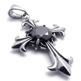 Gem Titanium Cross Pendant