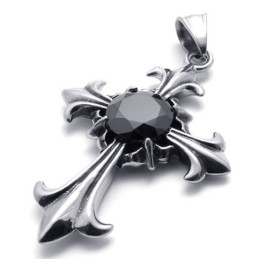 Gem Titanium Cross Pendant