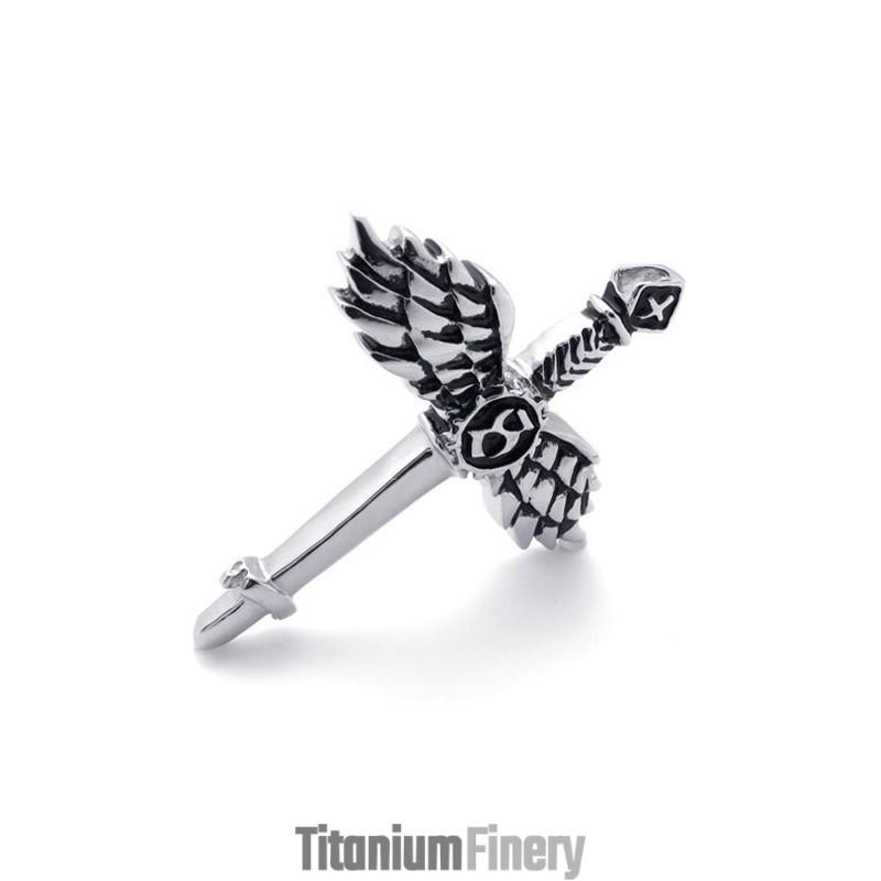 Wings Titanium Cross Pendant
