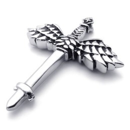 Wings Titanium Cross Pendant