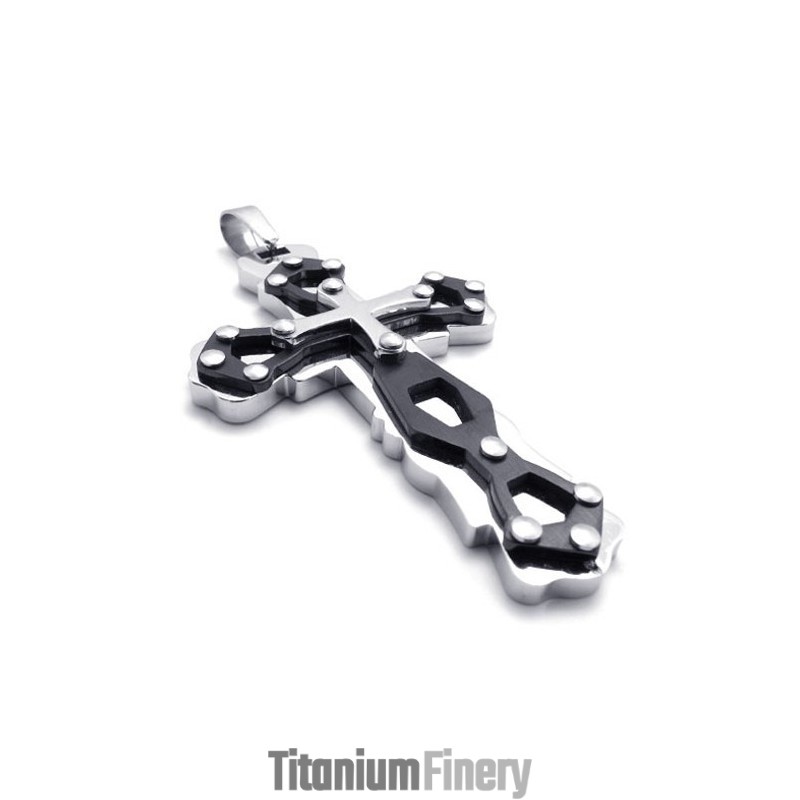Blue Titanium Cross Pendant Blue Titanium Cross Pendant