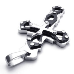 Blue Titanium Cross Pendant