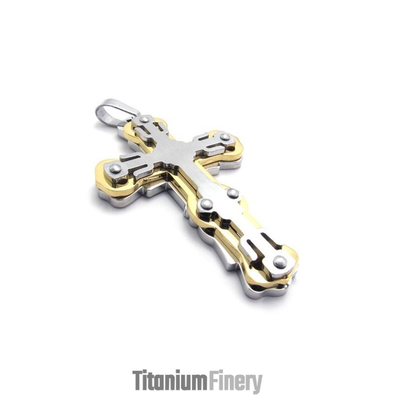 Gold Titanium Cross Pendant Gold Titanium Cross Pendant
