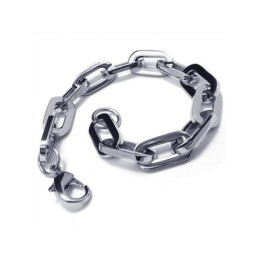Men's Boy'S Silver Pure Titanium Charm Links Bracelet