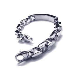 Men's Boy'S Silver Pure Titanium Charm Chain Bracelet