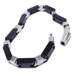 Men's Boy'S Silver Pure Titanium Chain Charm Bracelet