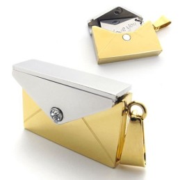 Gold Wallet Lovers Titanium Pendant