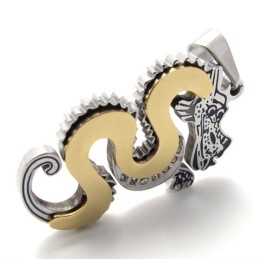 Gold Dragon Titanium Pendant