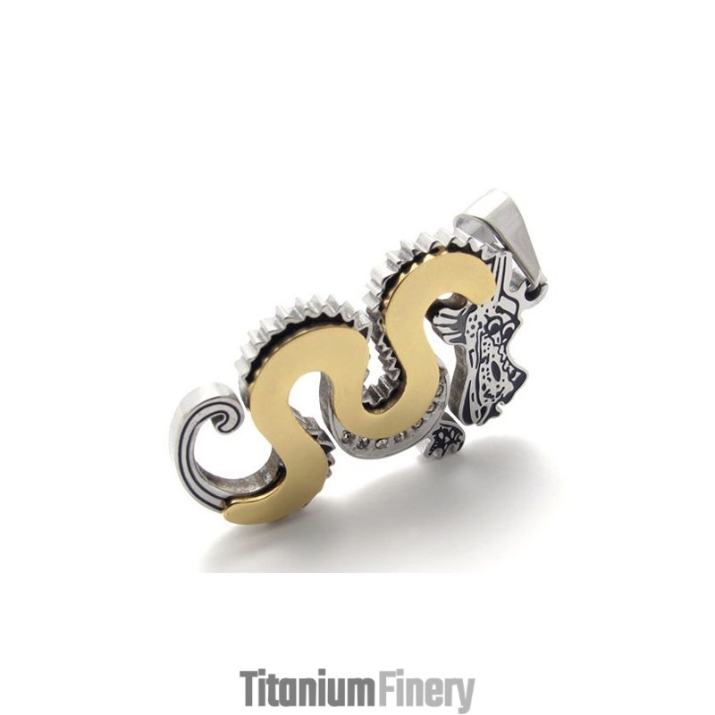 Gold Dragon Titanium Pendant Gold Dragon Titanium Pendant