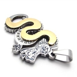 Gold Dragon Titanium Pendant
