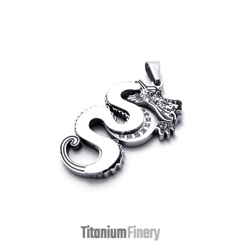Silver Dragon Titanium Pendant Silver Dragon Titanium Pendant