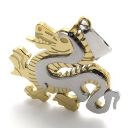 Gold Dragon Titanium Pendant