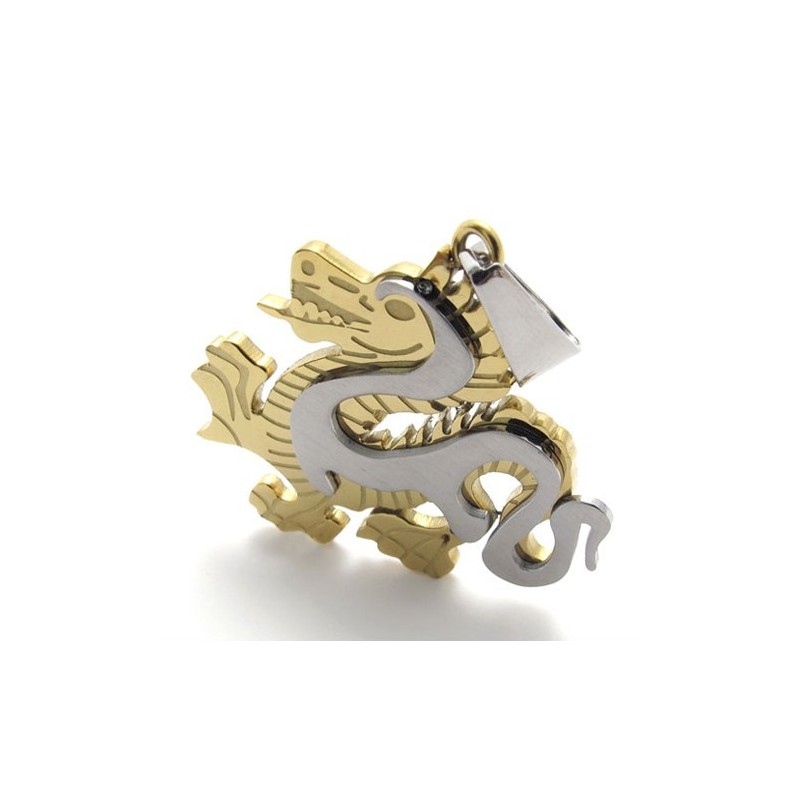 Gold Dragon Titanium Pendant