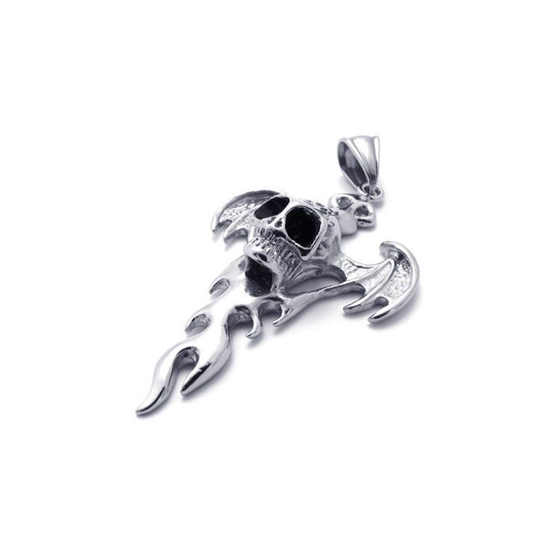 Skull Flame Titanium Pendant Skull Flame Titanium Pendant