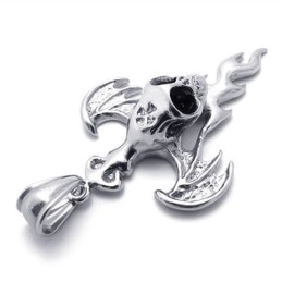 Skull Flame Titanium Pendant