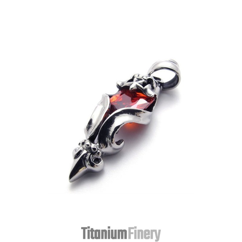 Red Diamond Titanium Pendant Red Diamond Titanium Pendant