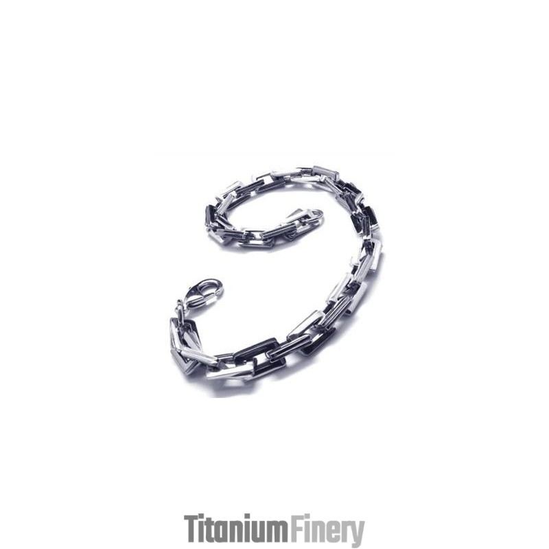 Men's Boy'S Charm Silver Pure Titanium Links Bracelet