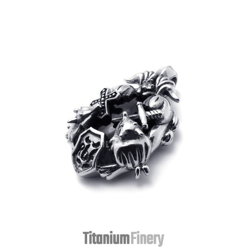 Cross Black Gem Titanium Pendant Cross Black Gem Titanium Pendant