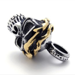 Gold Accent Skull Titanium Pendant