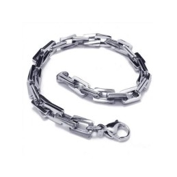 Men's Boy'S Charm Silver Pure Titanium Links Bracelet