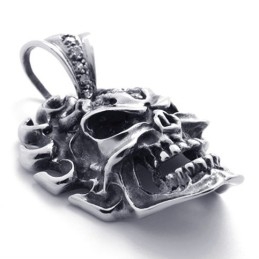 Skull Diamond Titanium Pendant