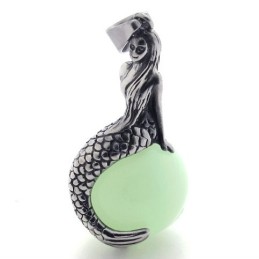 Mermaid Gem Titanium Pendant