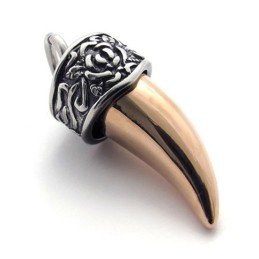 Coffee Gold Lovers Titanium Pendant