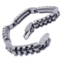 Men's Boy'S Silver Pure Titanium Chain Charm Bracelet