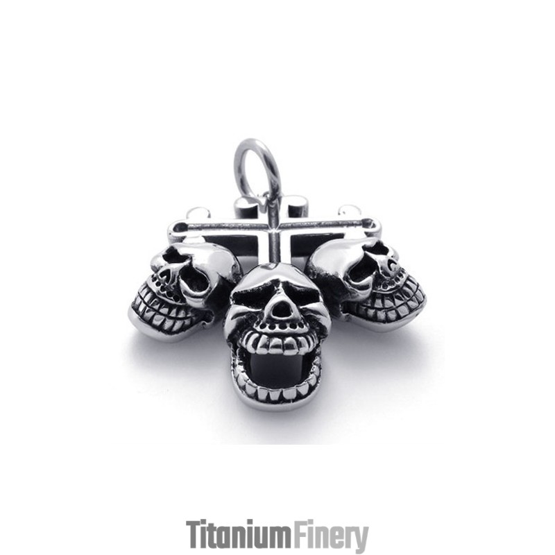 Skull Titanium Cross Pendant