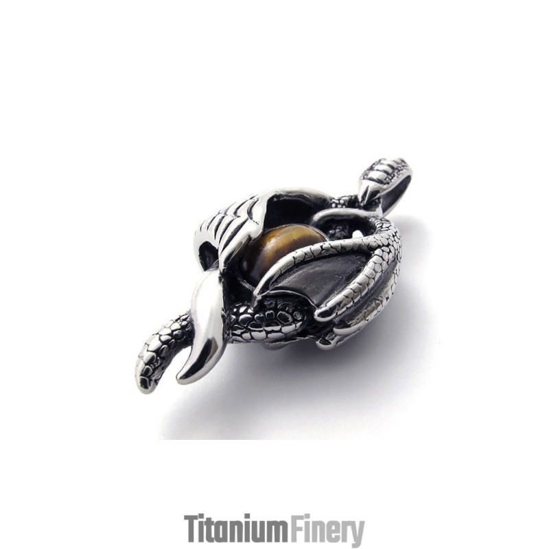 Wing Claw Gem Titanium Pendant