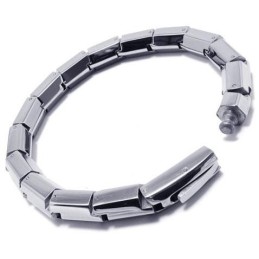Mens Boys Silver Pure Titanium Charm Bangle Bracelet