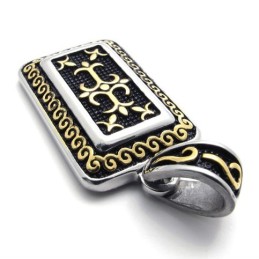 Gold Dog Tag Titanium Pendant