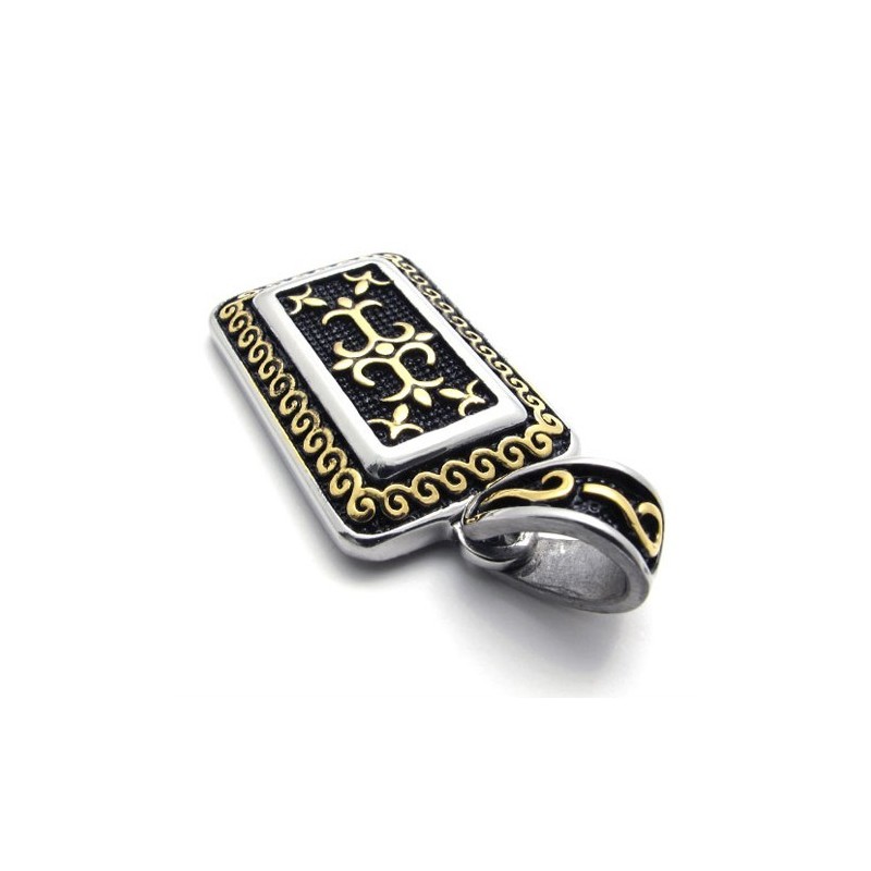 Gold Dog Tag Titanium Pendant Gold Dog Tag Titanium Pendant