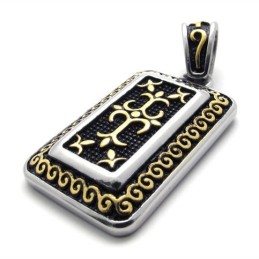 Gold Dog Tag Titanium Pendant
