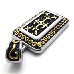 Gold Dog Tag Titanium Pendant