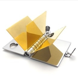 Gold Book Lovers Titanium Pendant