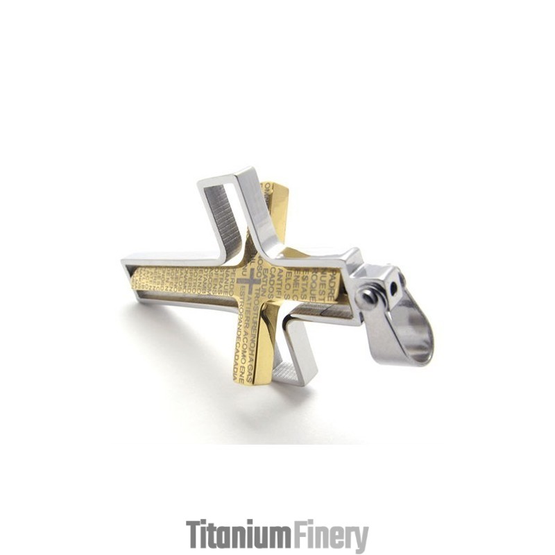 Gold Titanium Cross Pendant Gold Titanium Cross Pendant