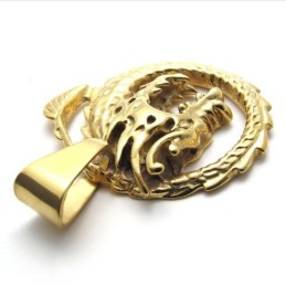 Gold Dragon Titanium Pendant