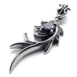 Black Diamond Mermaid Titanium Pendant