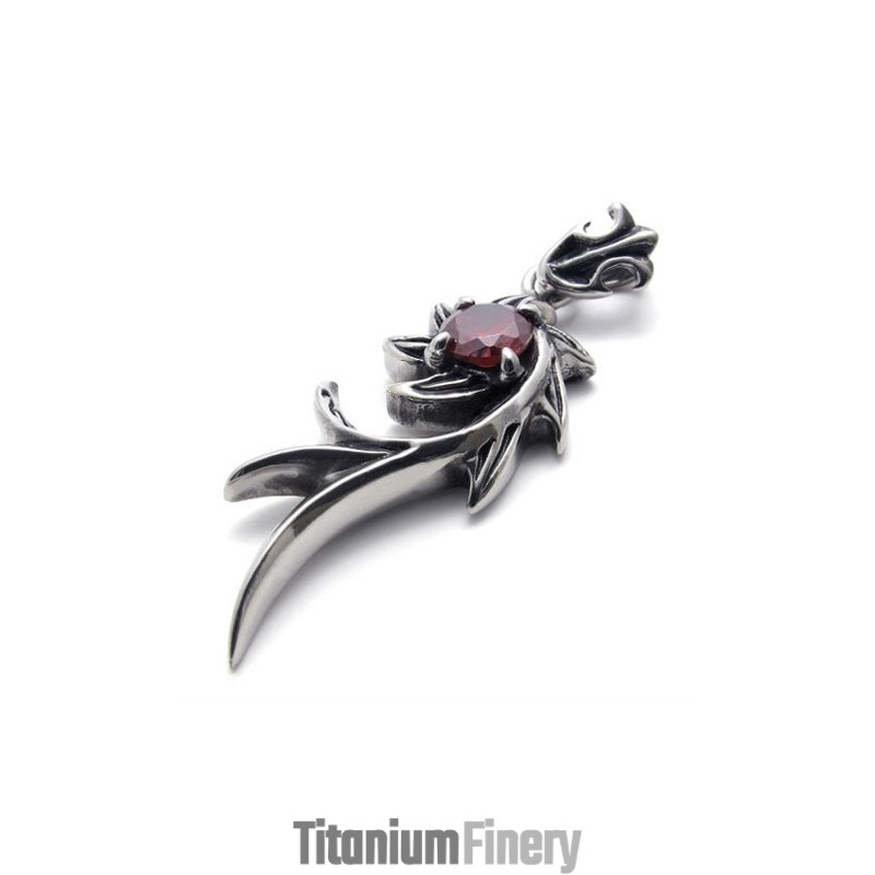 Red Diamond Mermaid Titanium Pendant Red Diamond Mermaid Titanium Pendant