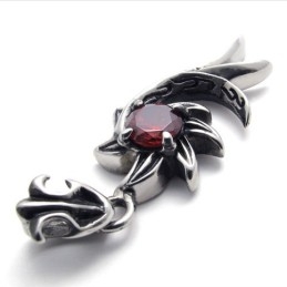 Red Diamond Mermaid Titanium Pendant