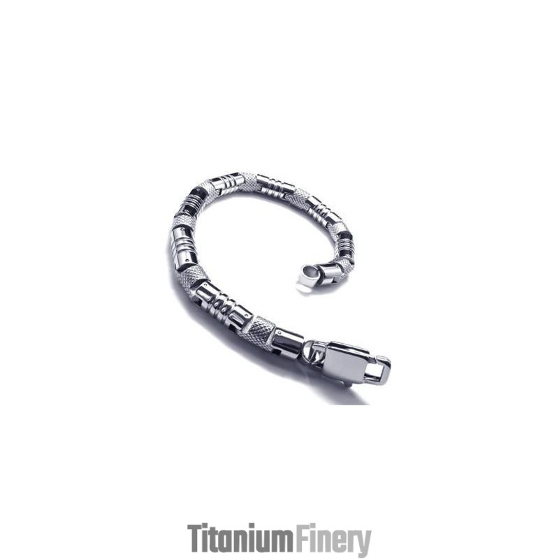 Mens Charm Silver 316L Pure Titanium Bracelet Bangle Mens Charm Silver 316L Pure Titanium Bracelet Bangle