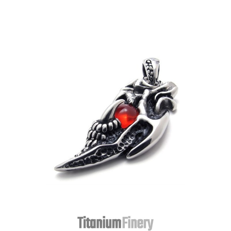 Wings Red Gem Titanium Pendant Wings Red Gem Titanium Pendant